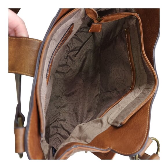 Justin Brown Concealed Carry Handbag With Dual Zippered Pockets Magnet Closure - Picture 15 of 16